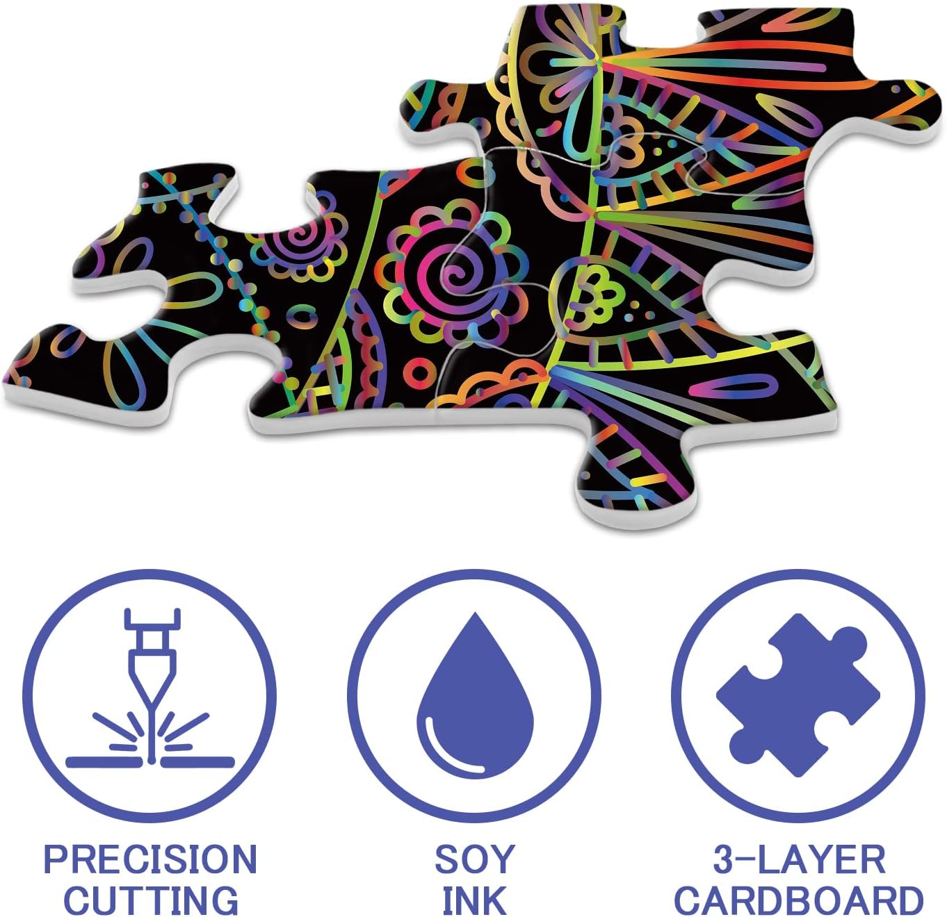 Pickforu® Neon Line Mandala Puzzle 1000 Teile
