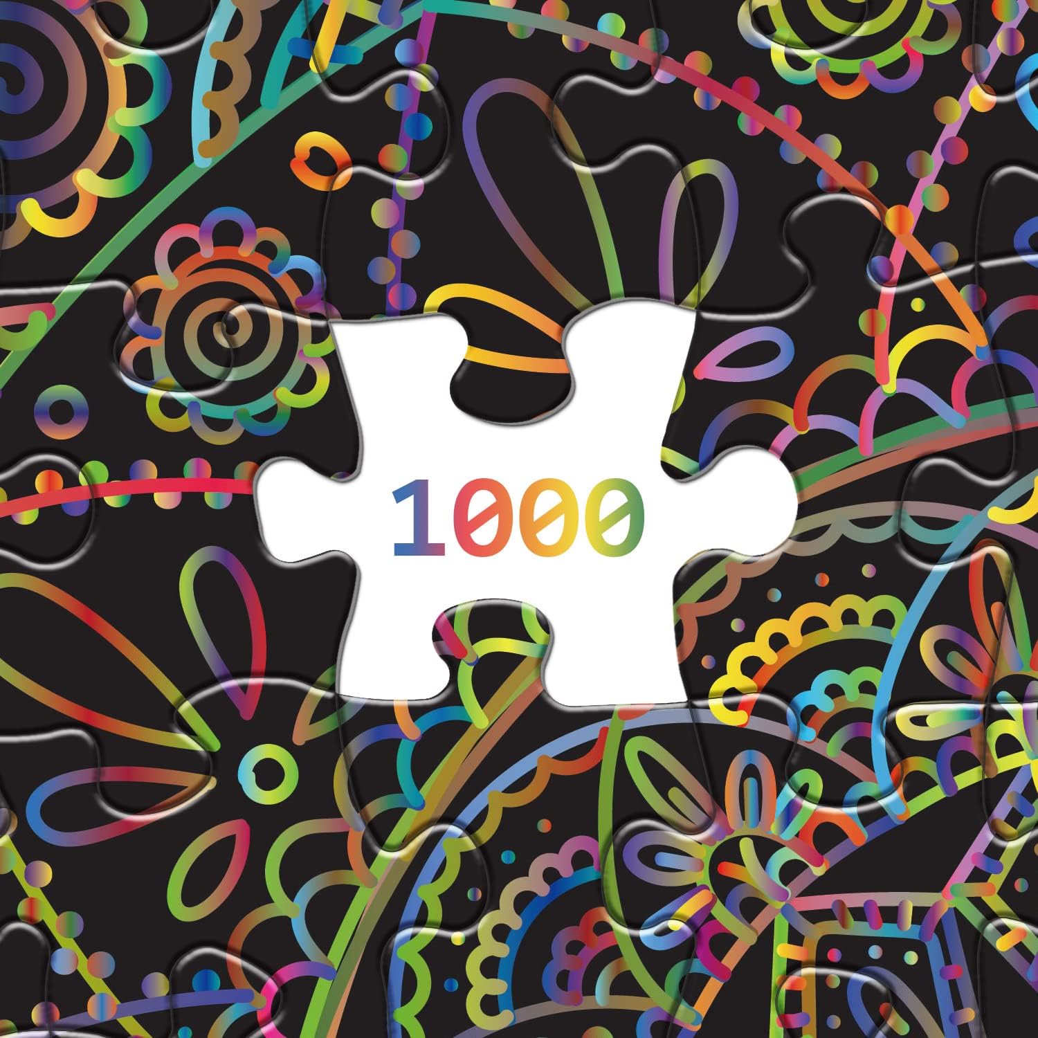 Pickforu® Neon Line Mandala Jigsaw Puzzle 1000 Pieces