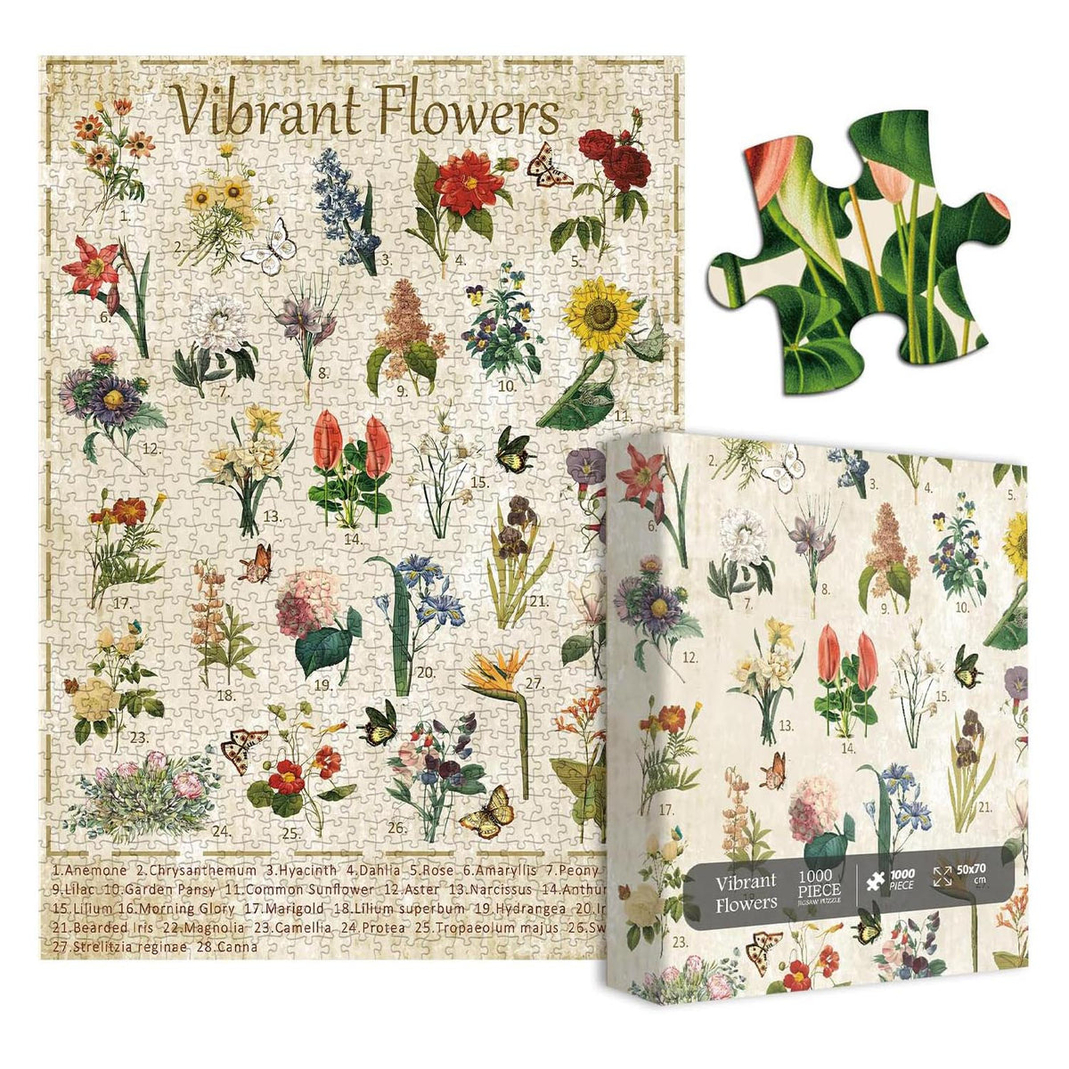 Pickforu® Vibrant Flower Jigsaw Puzzle 1000 pieces