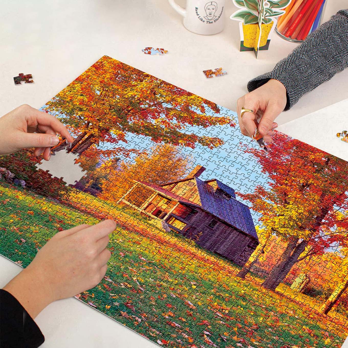 Pickforu® Country Cottage Jigsaw Puzzles 1000 pièces
