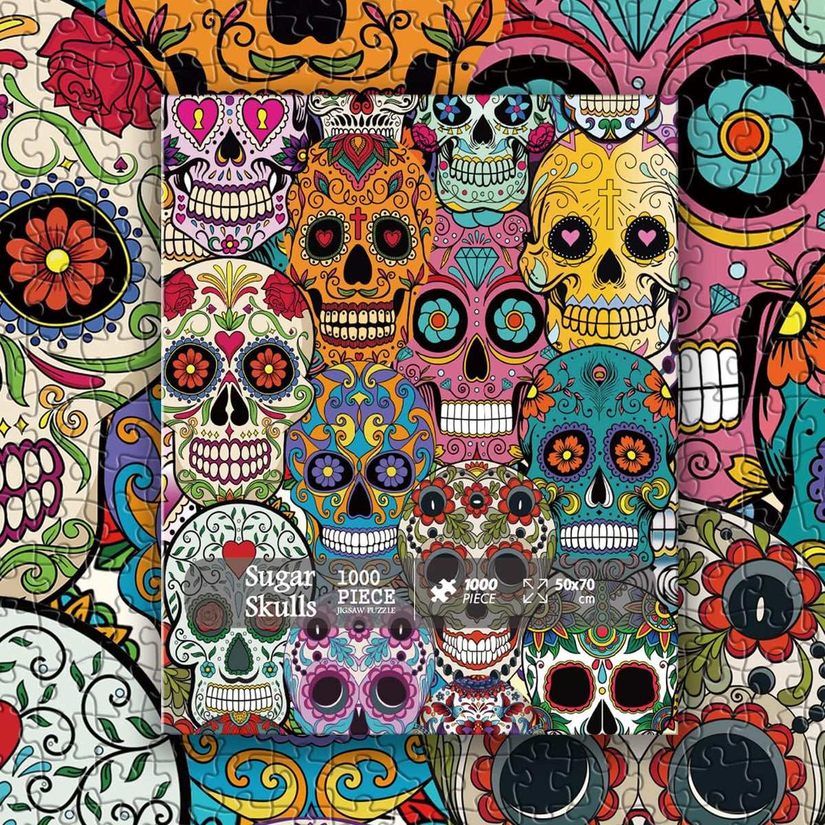Day of The Dead Sugar Skull Jigsaw Puzzle 1000 Pieces