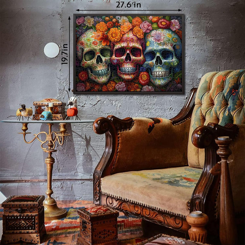 Pickforu® Day of The Dead Sugar Skull Jigsaw Puzzles 1000 Pieces