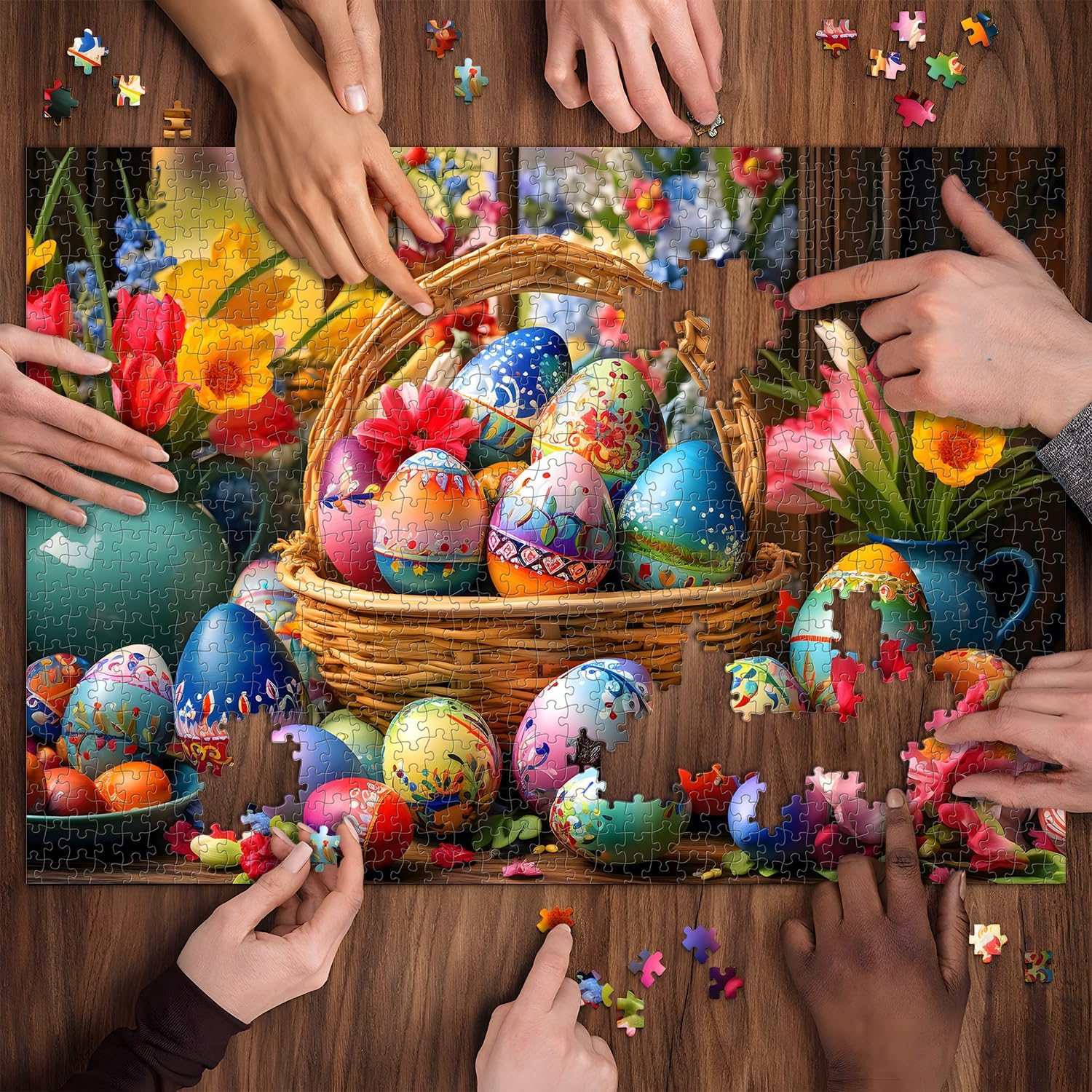 Easter Eggs Flower Jigsaw Puzzle 1000 Pieces