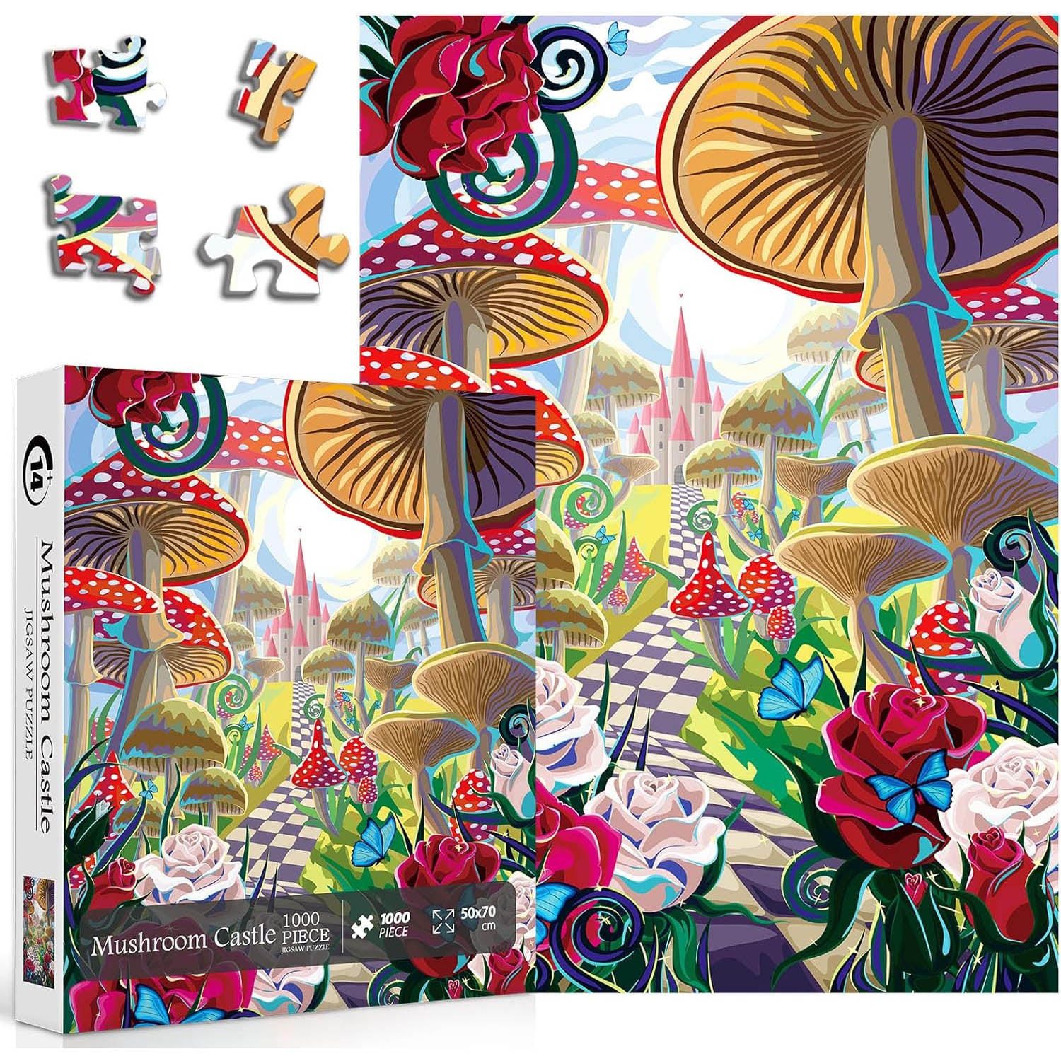 Mushroom Rose Fairy Castle Jigsaw Puzzle 1000 Pieces