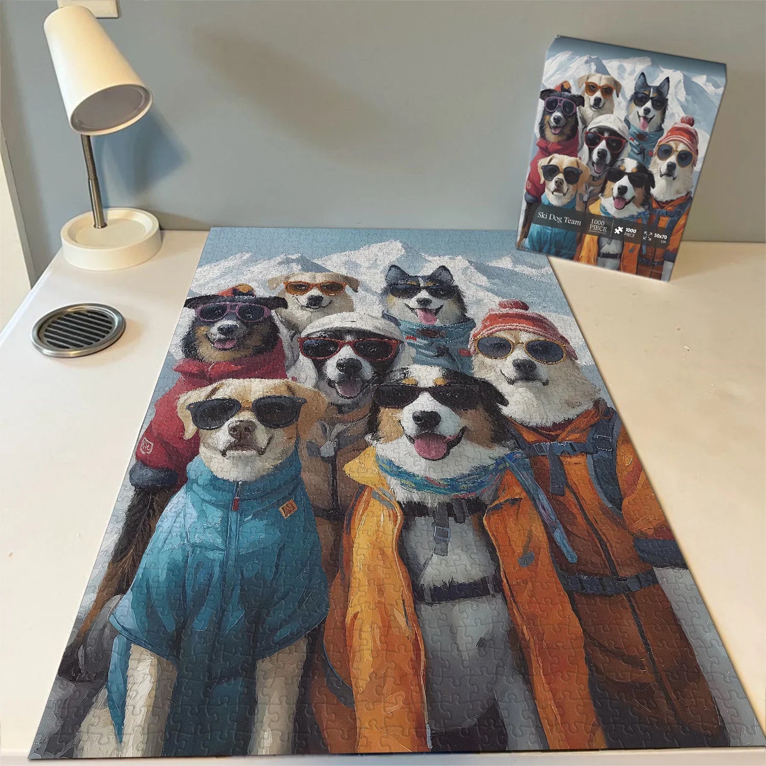 Équipe de ski dog puzzle 1000 pièces
