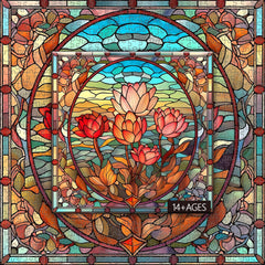 Stained Glass Flower Jigsaw Puzzles 1000 Pieces