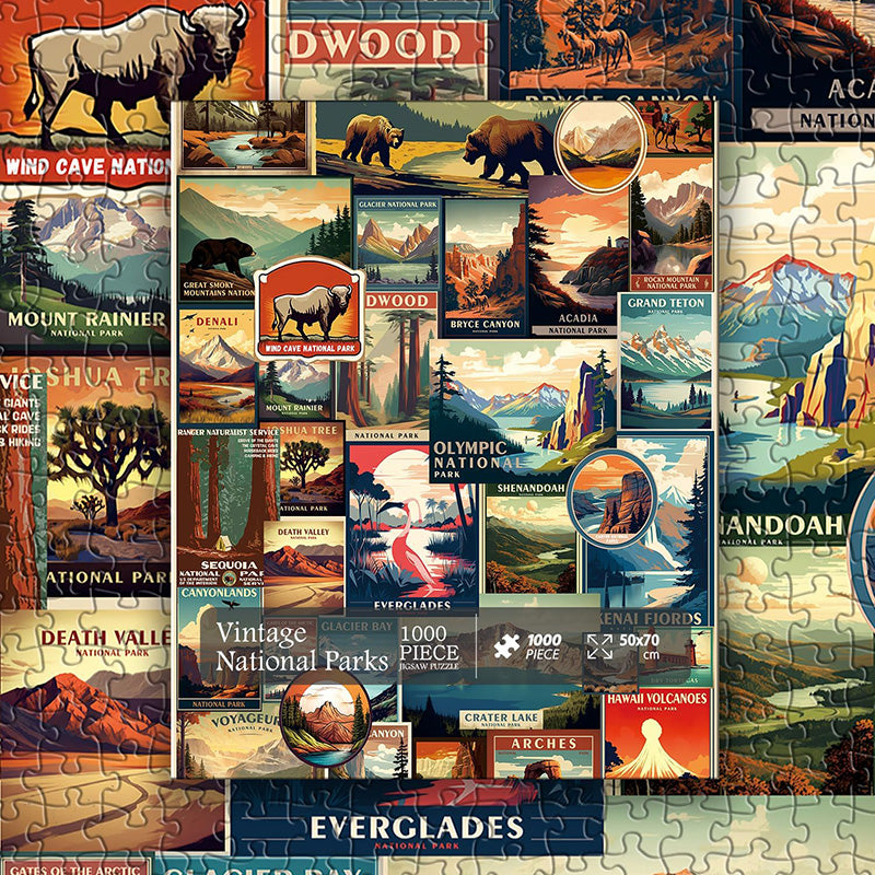 Vintage National Parks Jigsaw Puzzle 1000 Pieces