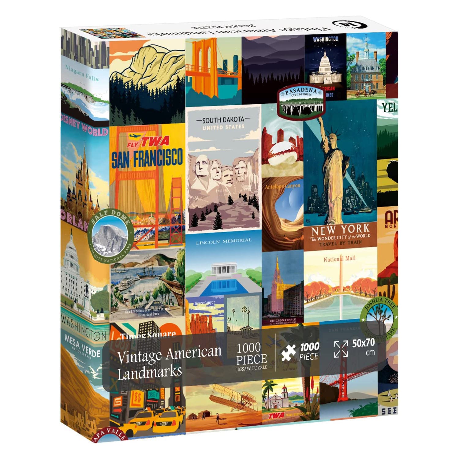 Pickforu® Vintage American Travel Poster Jigsaw Puzzles 1000 PCS