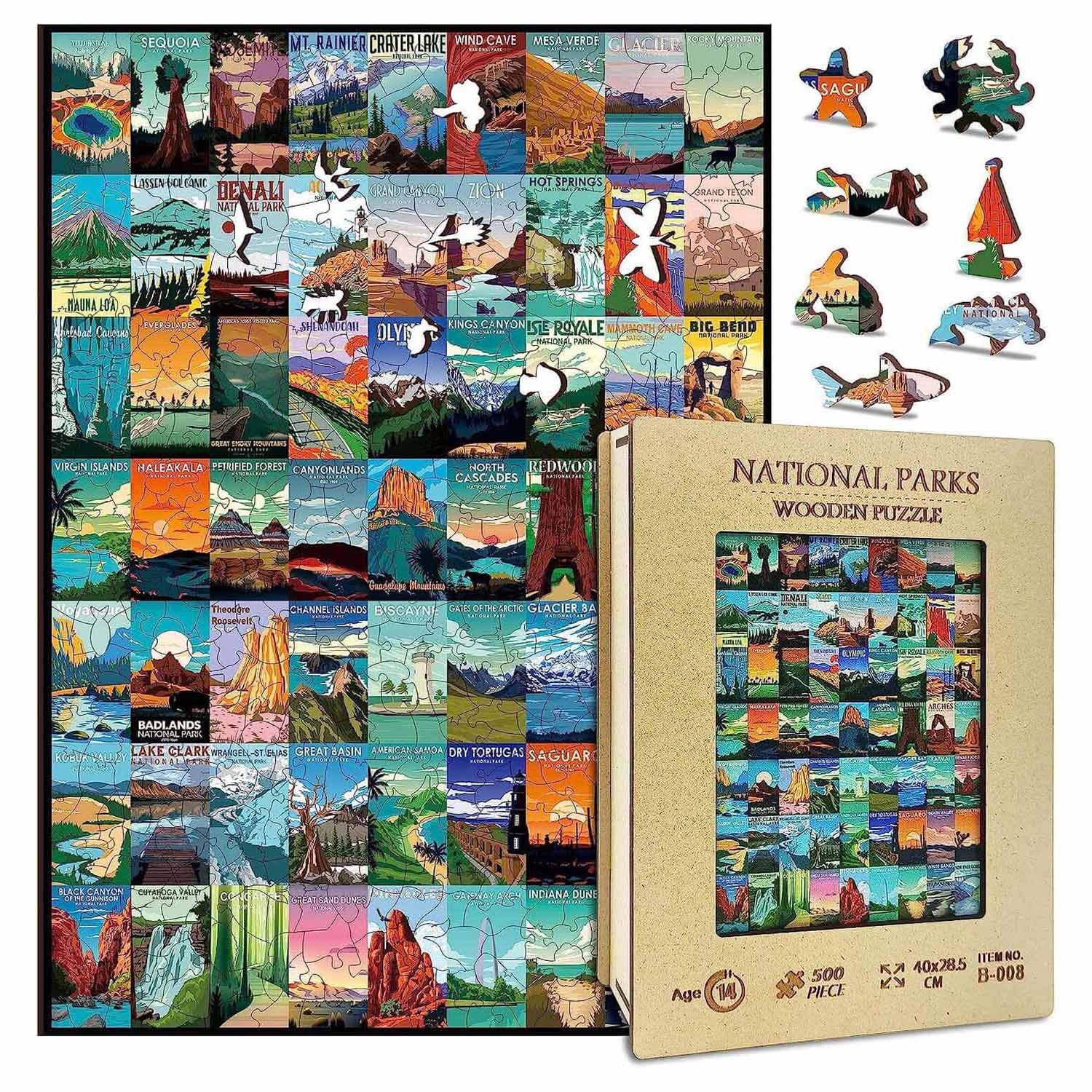 Wooden National Parks Jigsaw Puzzle 500 Pieces