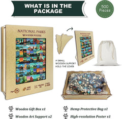 Pickforu® Puzzle de Madera de Parques Nacionales 500 Piezas