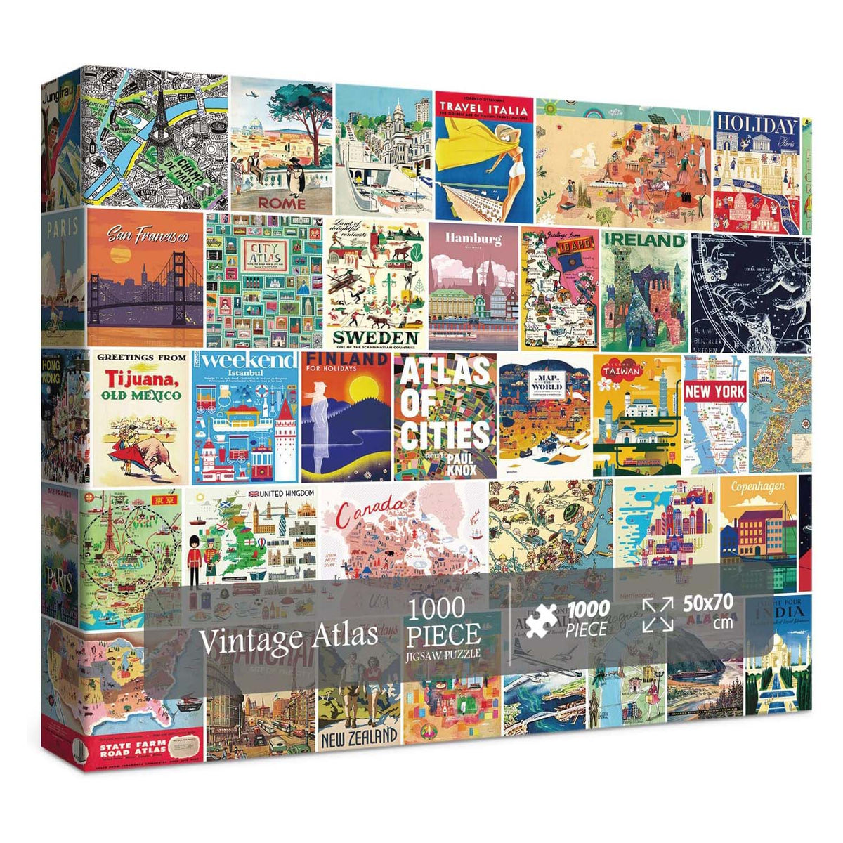 Pickforu® World Atlas Landmark Puzzle 1000 Teile