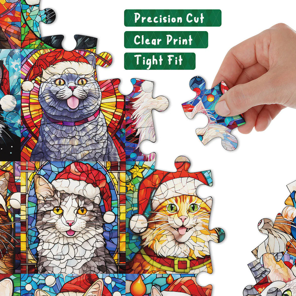 Happy Christmas Cats Advent Calendar Jigsaw Puzzle 1000 Pieces