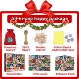 Pickforu® Christmas Advent Calendar Wooden Jigsaw Puzzle 477 Pieces