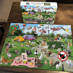 Funny Park Cat Jigsaw Puzzle 1000 Pieces