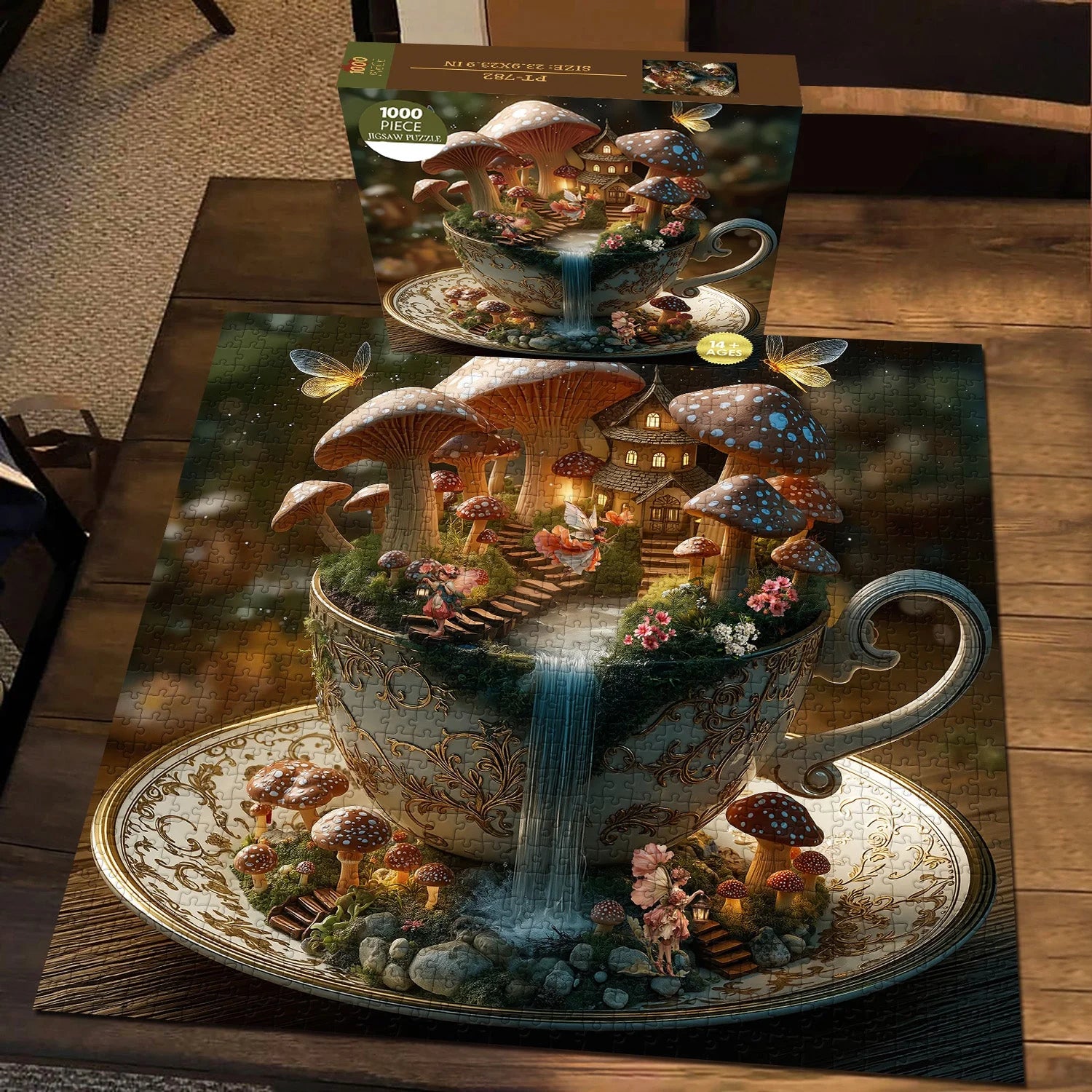 Rompecabezas de taza de té de setas, 1000 piezas