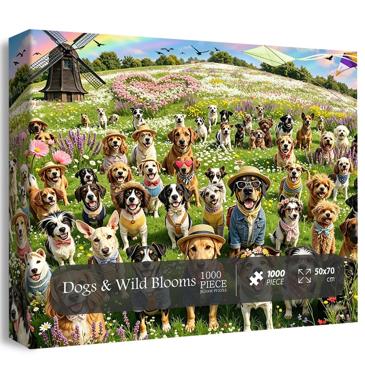 Dogs & Wild Blooms Jigsaw Puzzle 1000 Pieces