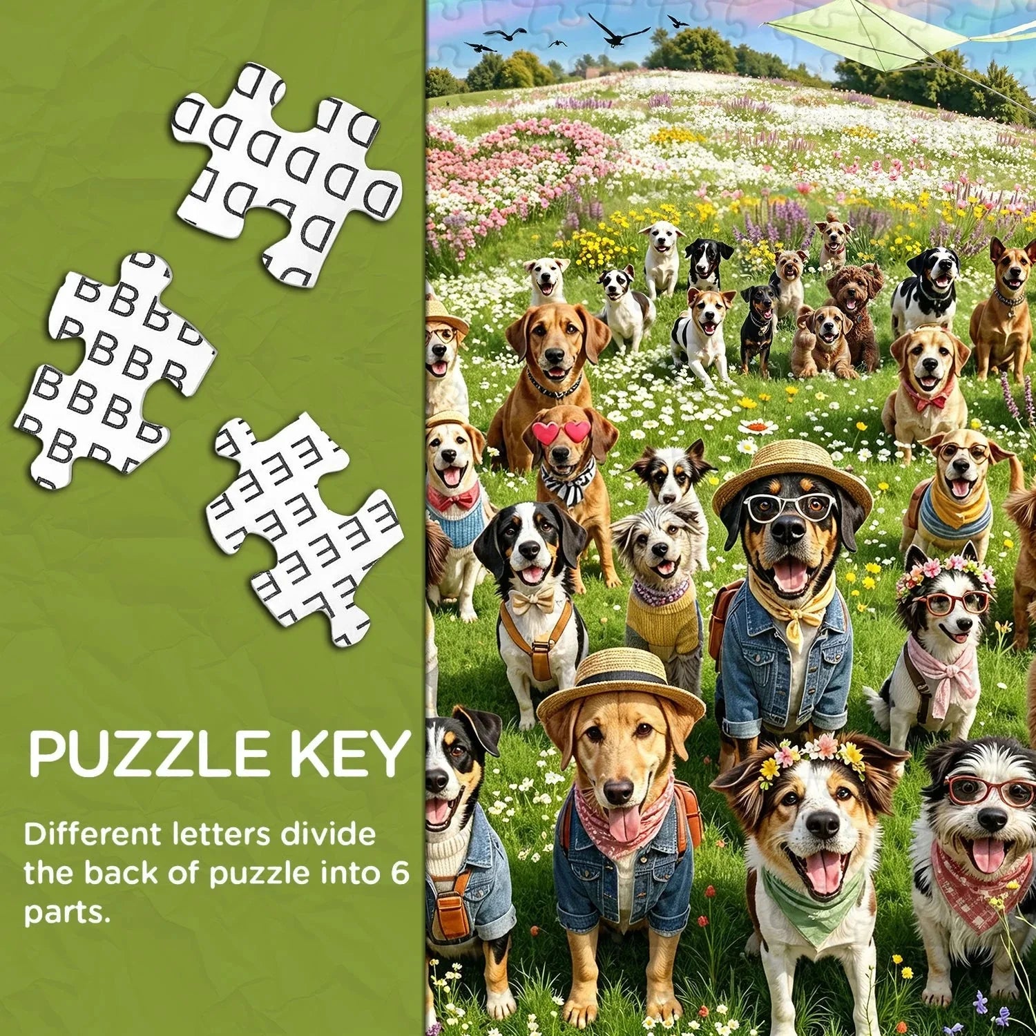 Dogs & Wild Blooms Jigsaw Puzzle 1000 Pieces