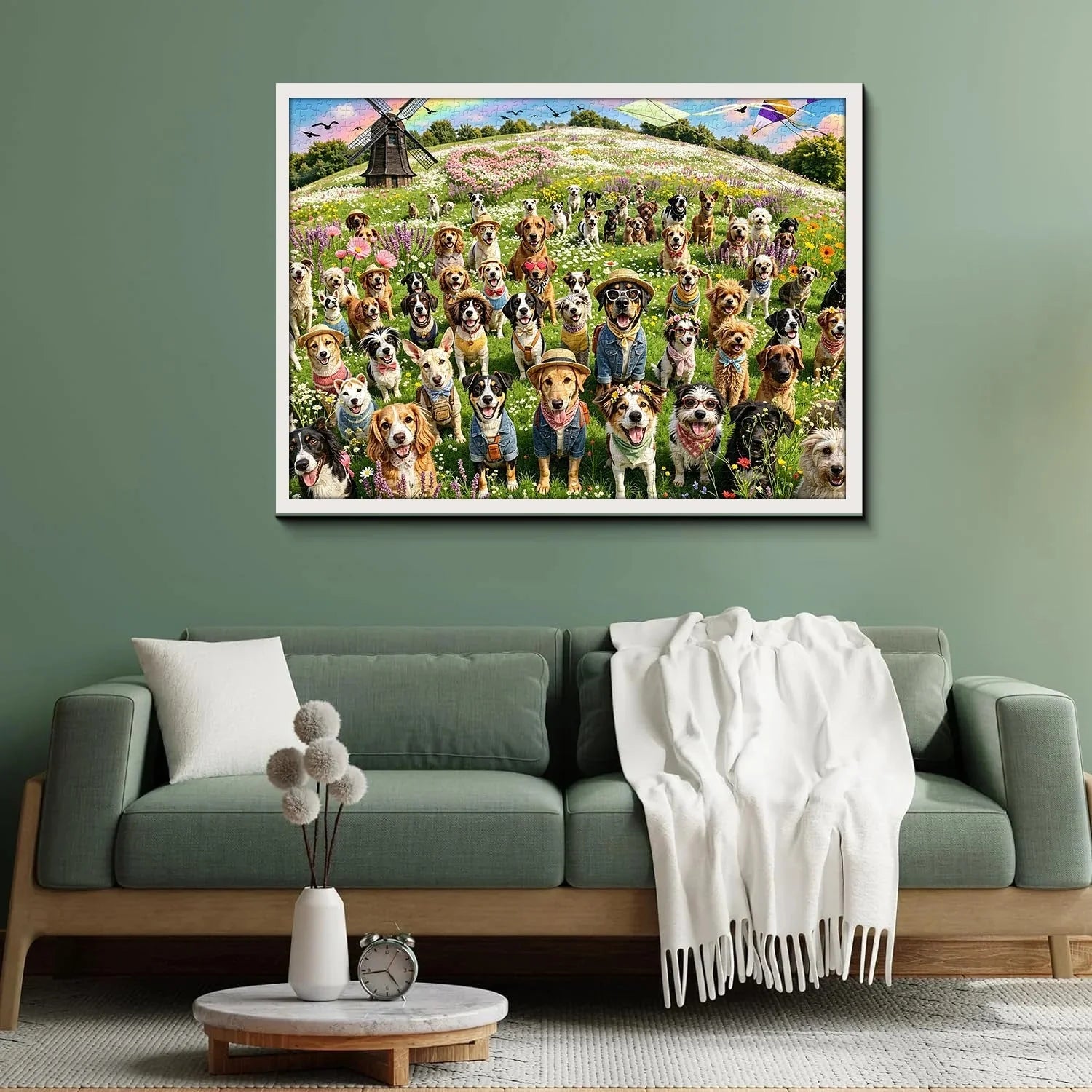Dogs & Wild Blooms Jigsaw Puzzle 1000 Pieces