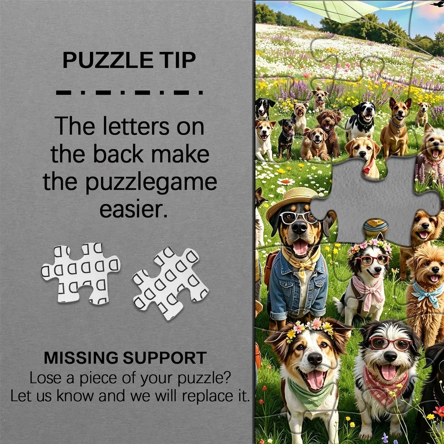 Dogs & Wild Blooms Jigsaw Puzzle 1000 Pieces