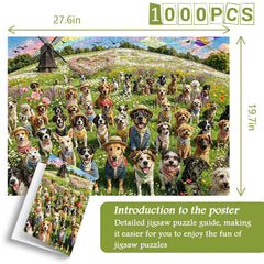 Dogs & Wild Blooms Jigsaw Puzzle 1000 Pieces