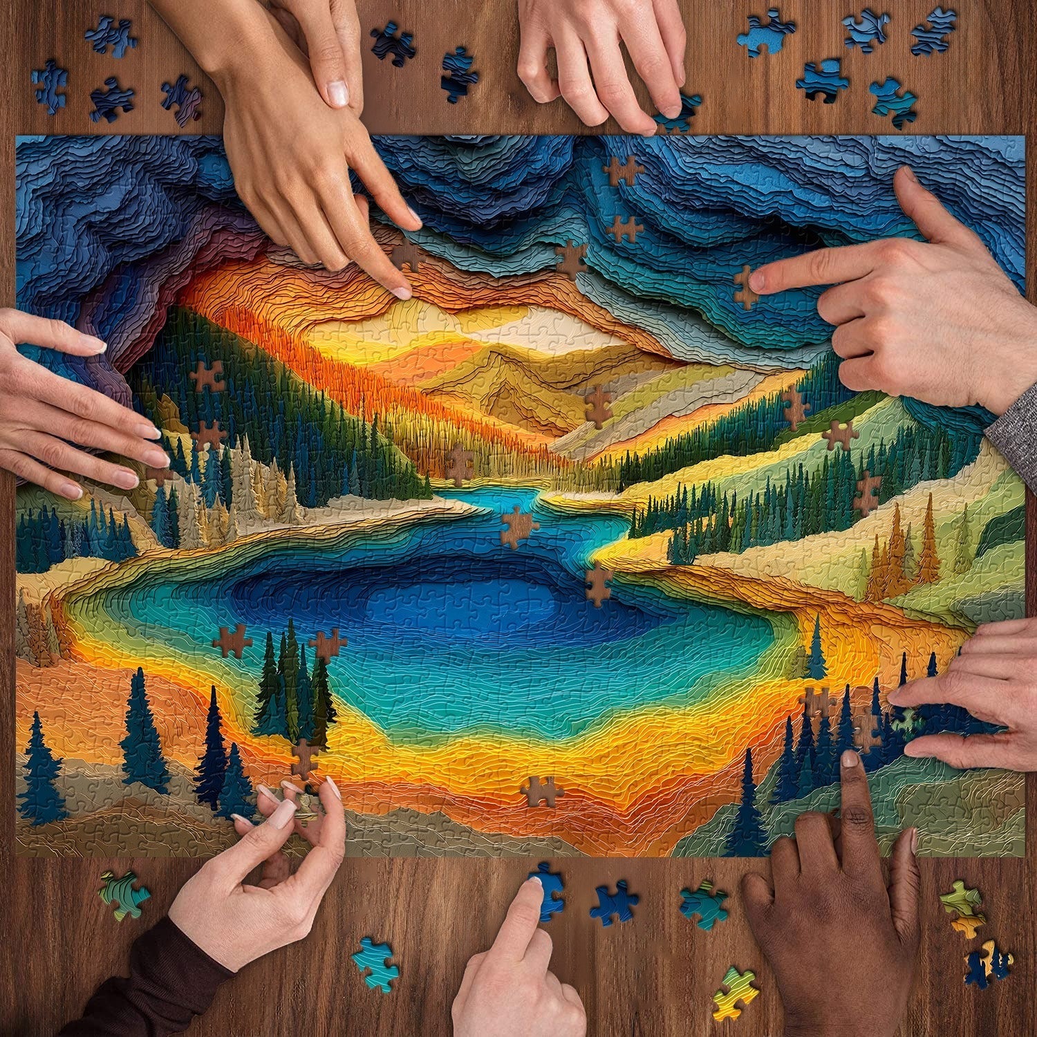 Yellowstone Lake Art Jigsaw Puzzle 1000 Pieces