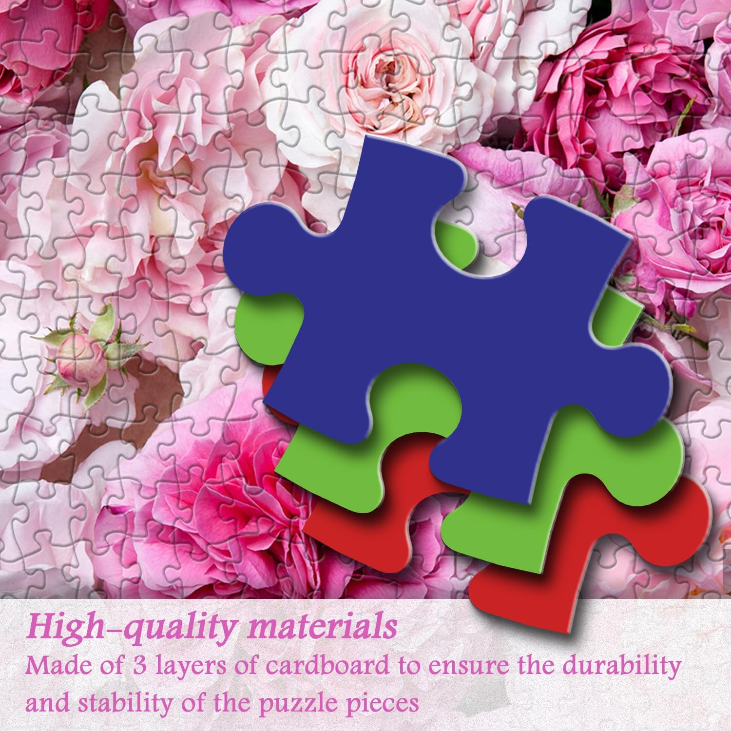 Pink Rose Flower Jigsaw Puzzle 1000 Pieces