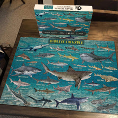 Pickforu® Rompecabezas de tiburones con tema oceánico, 1000 piezas