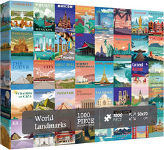 Pickforu® Rompecabezas de Viajes de Monumentos Mundiales 1000 Piezas