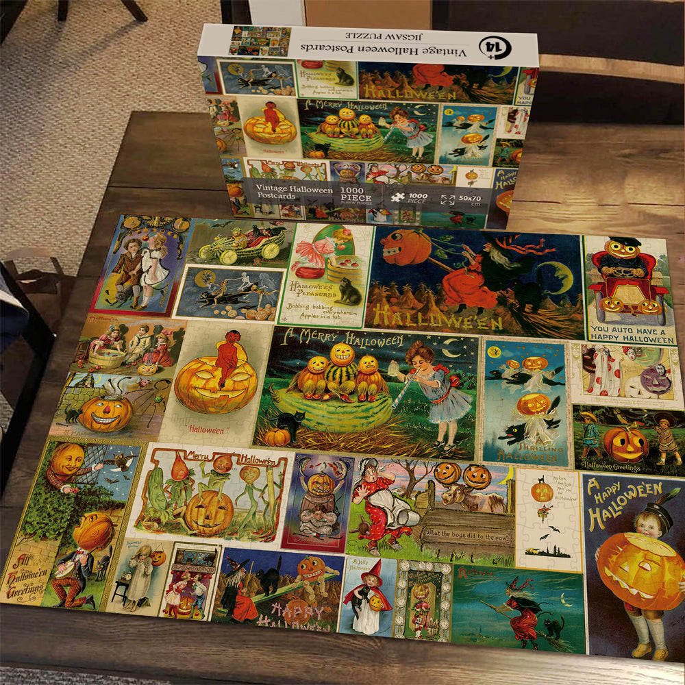 Pickforu® Vintage Halloween Cards Jigsaw Puzzle 1000 Pieces