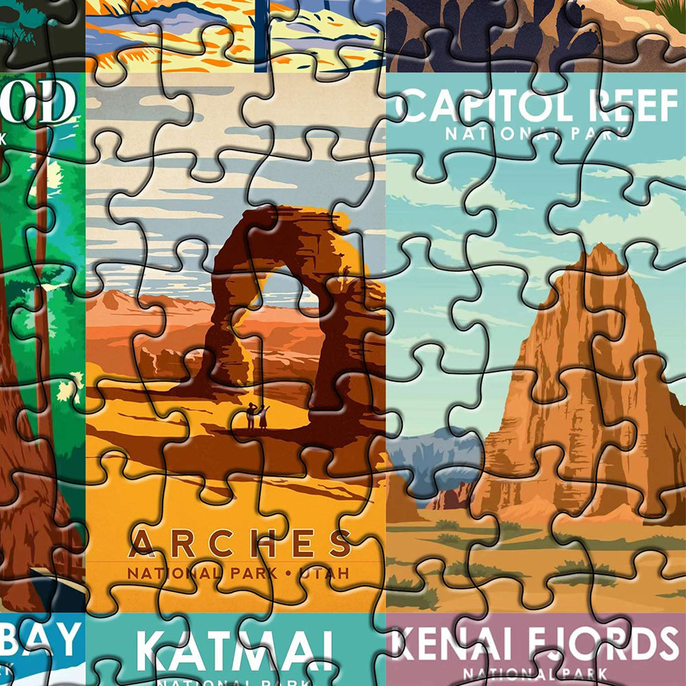 USAOPOLY PicTwist: National Parks | Twist, Move, and Swap Tiles to Complete  The Image | Family Puzzle Game Featuring National Park Locations Artwork 