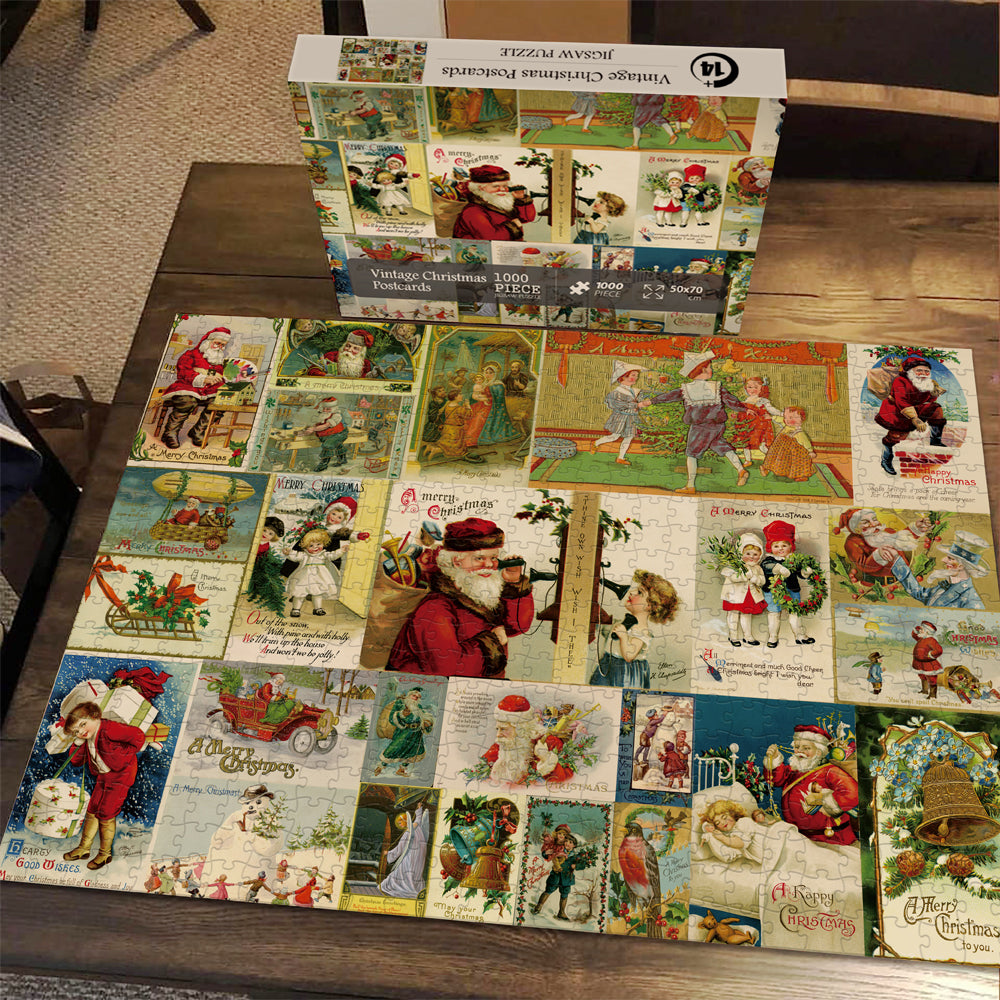 Pickforu® Vintage Weihnachtspostkarten Puzzle 1000 Teile